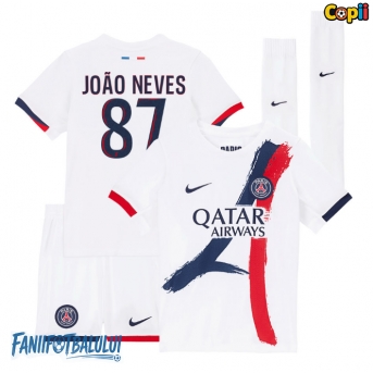 Paris Saint-Germain Joao Neves #87 Echipament de Fotbal Replică 2025-26 Copii Deplasare (+ Șorturi)